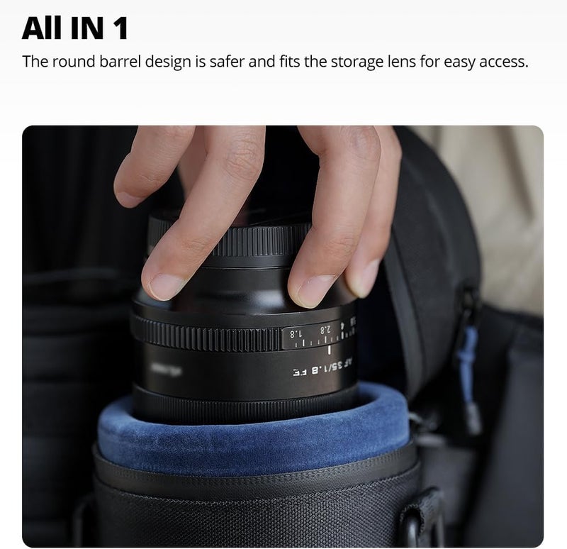 AMBITFUL Thick Camera Lens Pouch Case, Water/Dust/Shock Protection Lens Pouch for DSLR Camera Lens Compatible For Sony, Nikon, Canon,Fujifilm,Tamron Fits Lenses Below 125 × 290 mm (4.92 × 11.42 in) - Image 3